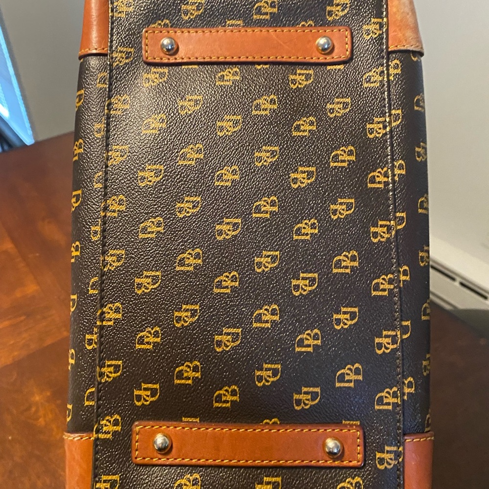 Dooney & Bourke Brown and Tan Logo Messenger Satchel - Picture 3 of 16